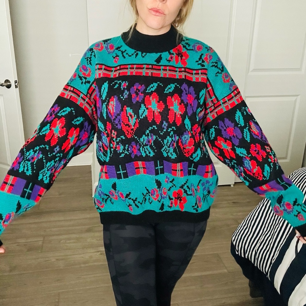 Vibrant Floral Women's Sweater